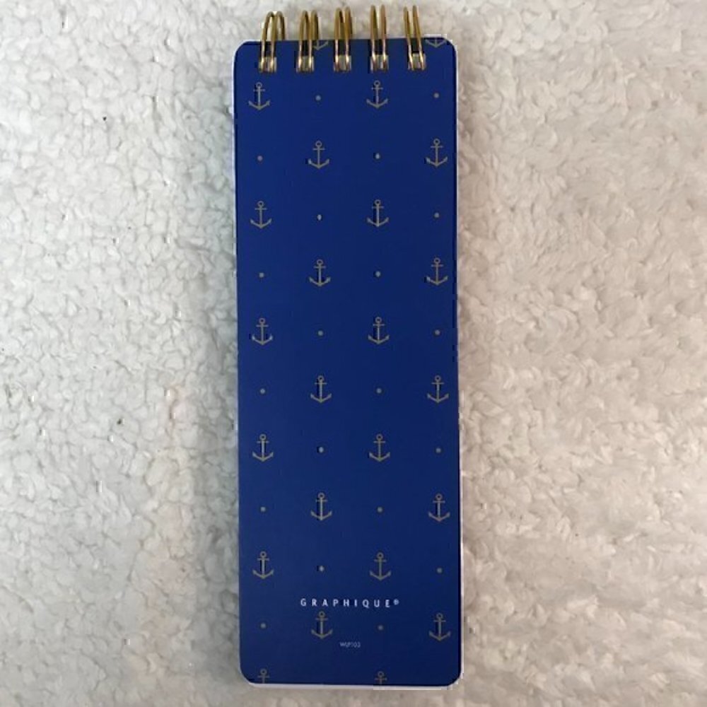 ☀️2/$14 Graphique Nautical "Anchors" Spiral Bound Notepad - Picture 3 of 4
